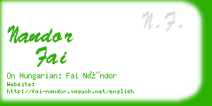 nandor fai business card